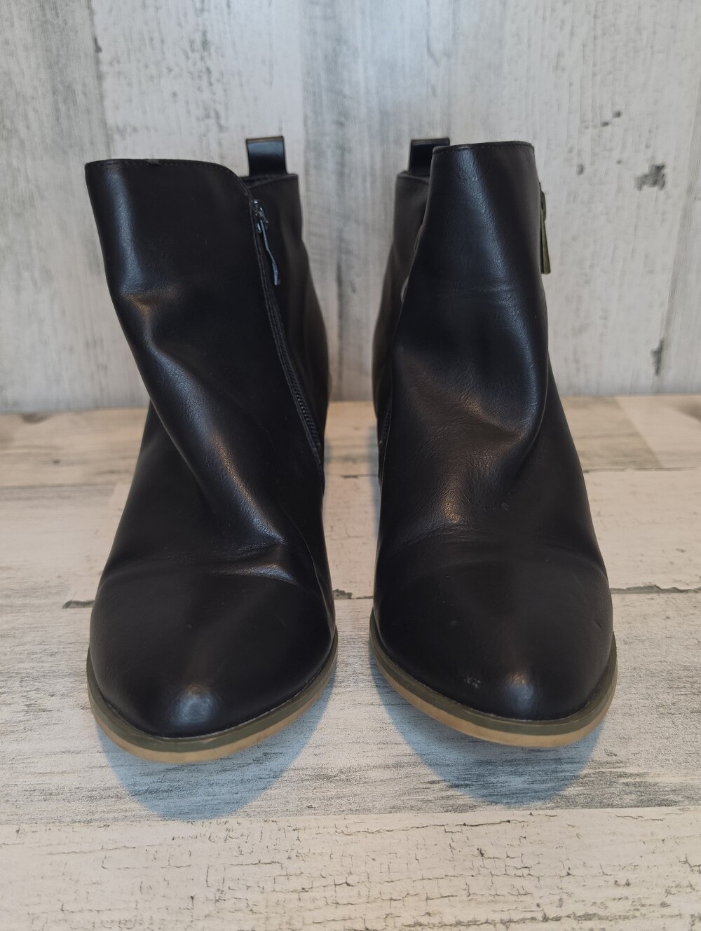 2 Pair Black Ankle Boots Womens 7.5 Western Y2K Boho Witchy Block Heel Booties - Picture 10 of 14
